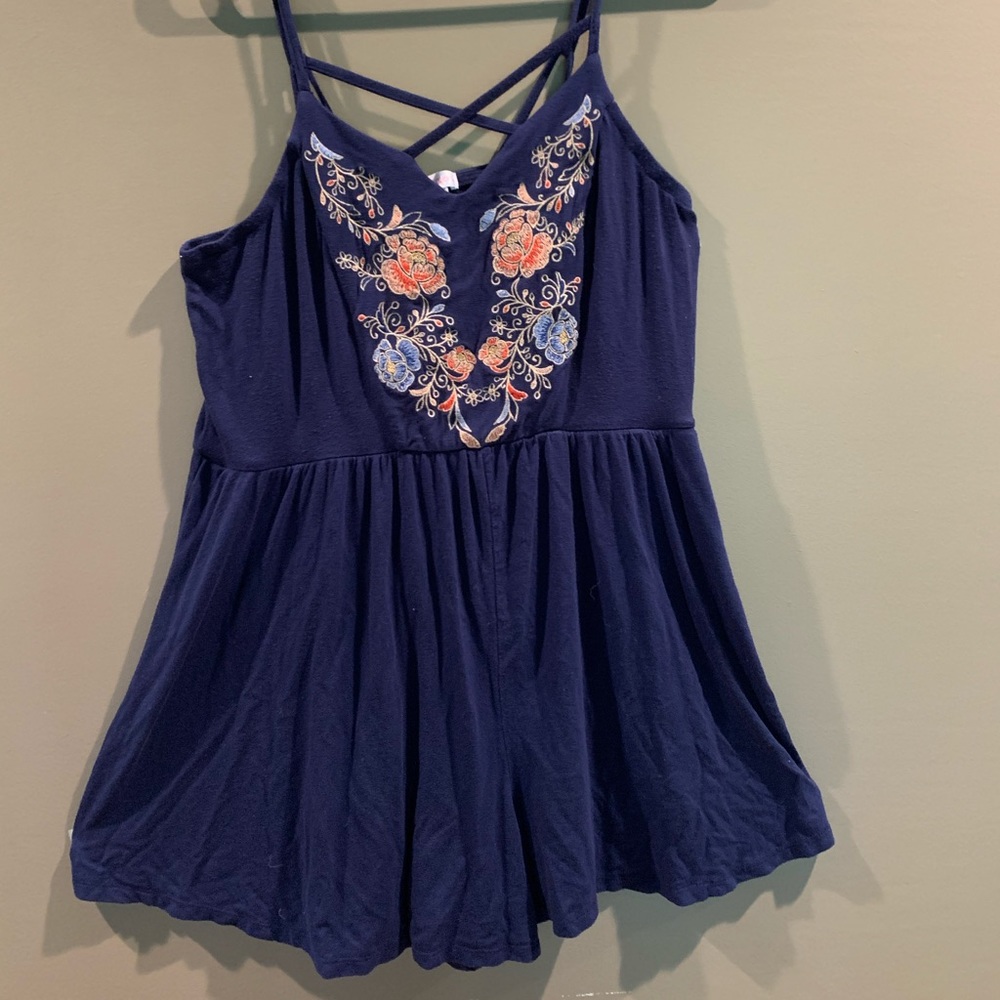 Navy Floral Romper